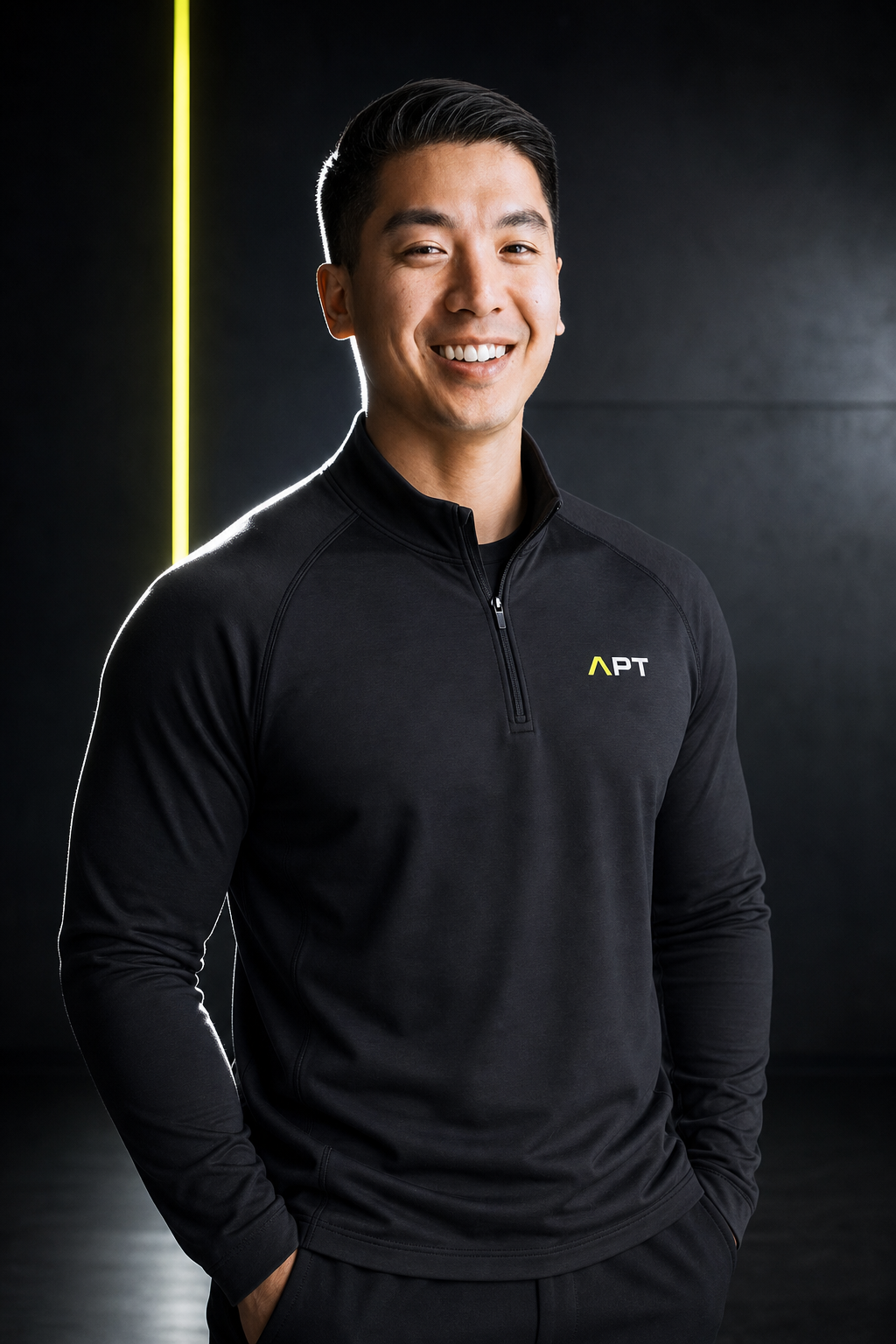 Gary Sheng, founder and head coach of AI Performance Training, in APT training gear